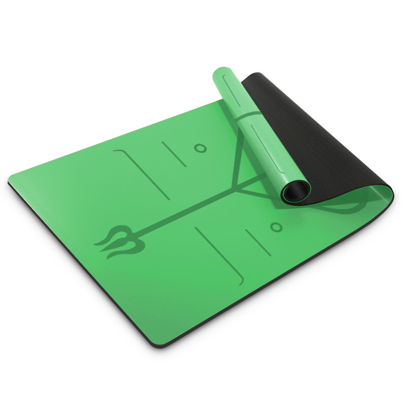 Thảm Yoga Định Tuyến Cao Su Thiên Nhiên PU - YOGA QG, Chống Trơn Trượt, Độ Đàn Hồi Tốt, Mềm Mại, Thấm Hút Mồ Hôi, Đường Định Tuyến In Rõ Rét