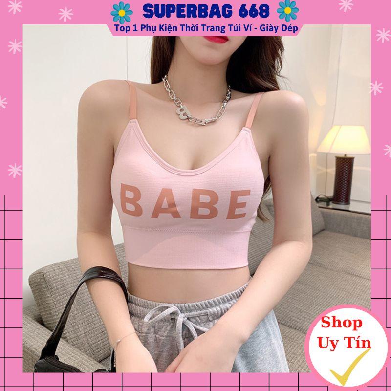 Bra Khoét lưng BaBe nâng ngực chất liệu cotton -Áo Croptop nữ 2 dây croptop nữ kiểu ôm body co giãn 4c mềm mịn 317