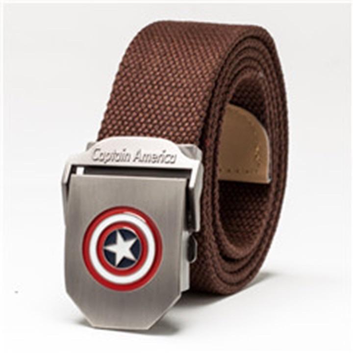 Thắt lưng vải dù mặt khoá Captain Amerca - nhóm màu trơn