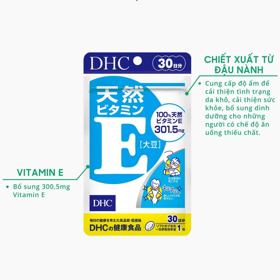 Viên uống DHC Bổ Sung Vitamin E Nhật Bản