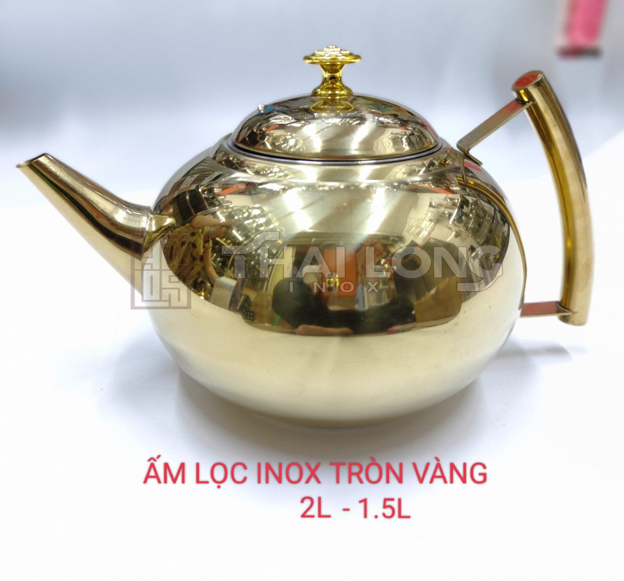 Ấm Inox 304 Mạ Vàng Có Lõi Lọc