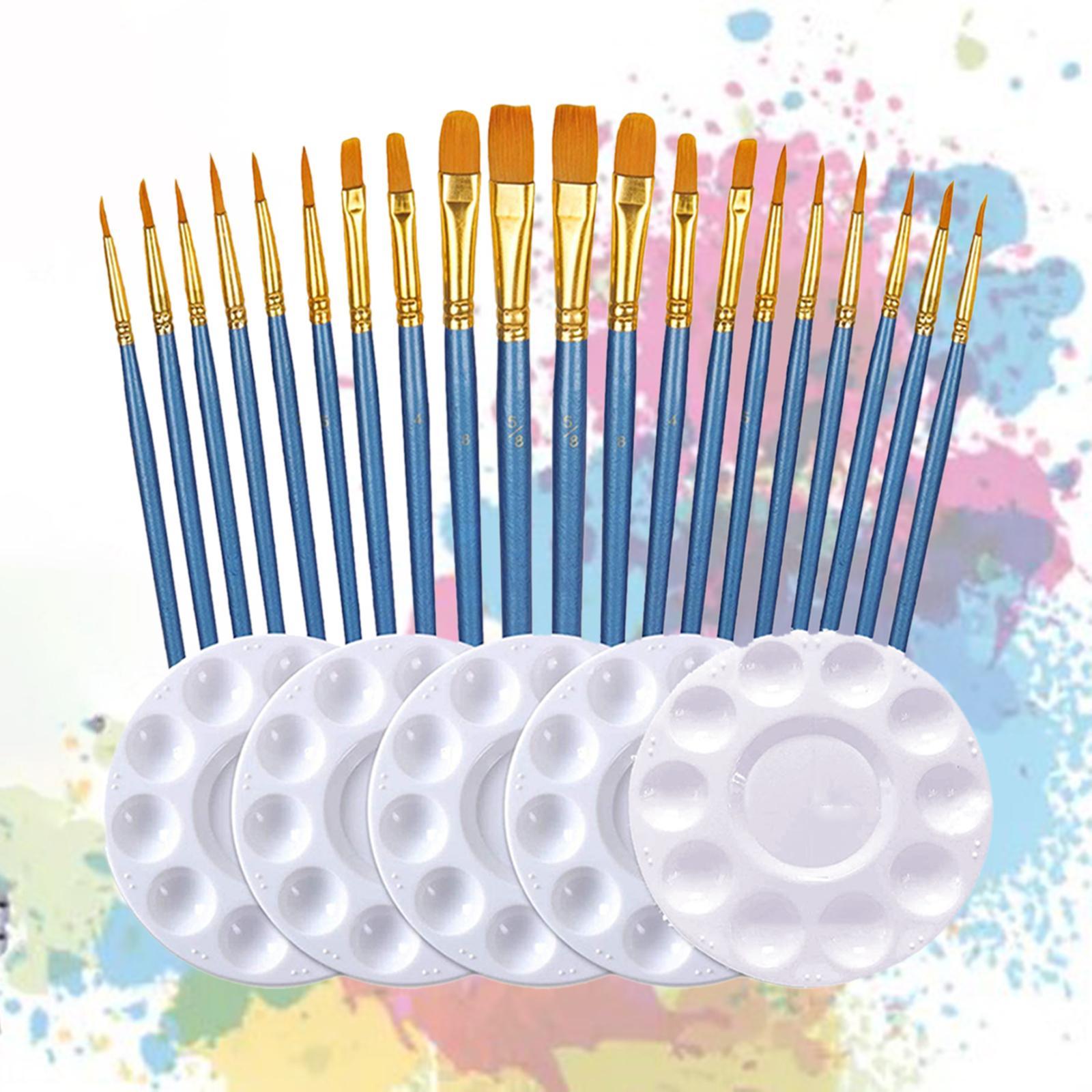 25x Paint Brushes Palette Set Acrylic Painting Tool Artist Paint Brushes Nylon Hair Brushes for Arts Projects Classroom Make up DIY Crafts