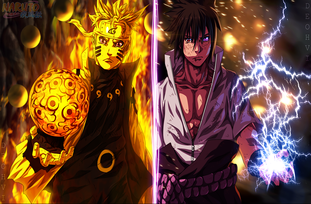 Poster A4 dán tường Anime, decal 21x30 trang trí có keo Naruto Wallpapers .png