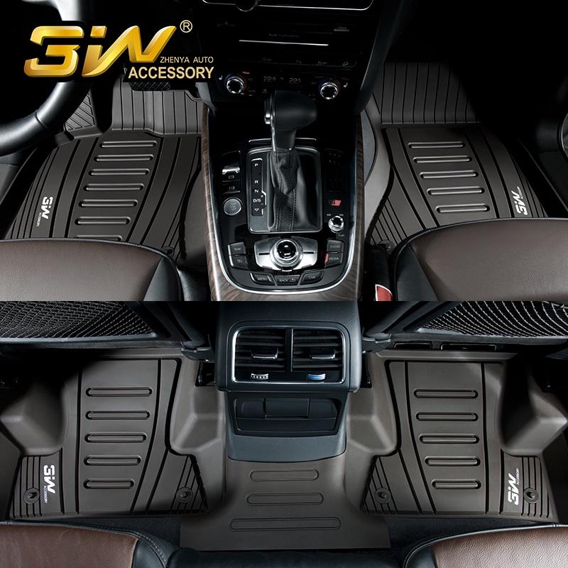 Thảm lót sàn xe ô tô Audi Q7 2015- đến nay Nhãn hiệu Macsim 3W chất liệu nhựa TPE đúc khuôn cao cấp - màu đen