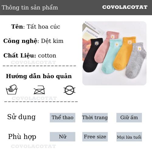 Tất nữ cổ thấp họa tiết Hoa Cúc cực xinh vớ ngắn cổ giá rẻ nhiều màu Covolacotat