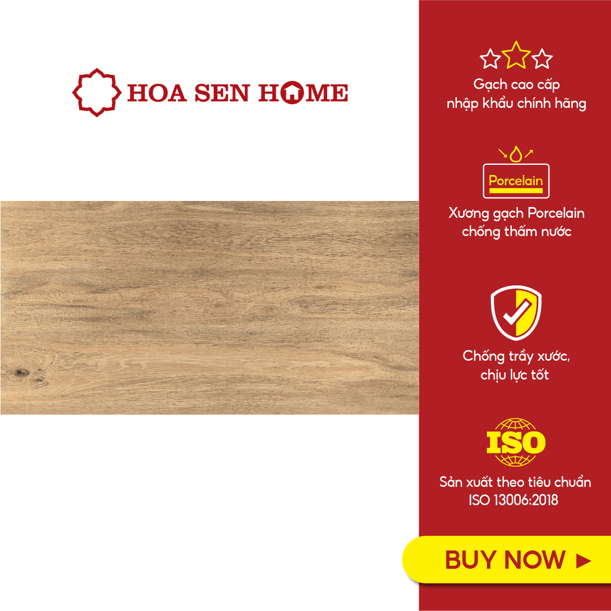 Gạch men lát nền LUSTRA INSPA0601200032 loại gạch granite vân gỗ tự nhiên, độ dày 9.4mm, gạch 1 face, kích thước 600mmx1200mm, thùng 2 viên - Hàng chính hãng