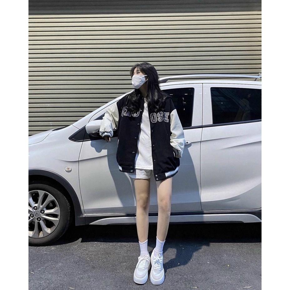Áo Bomber Chất Nhung Tăm 2 Lớp Thêu Chữ CHOOSE Nổi Màu Đen Và Nâu Dáng Rộng Dưới 70kg Siêu Hot