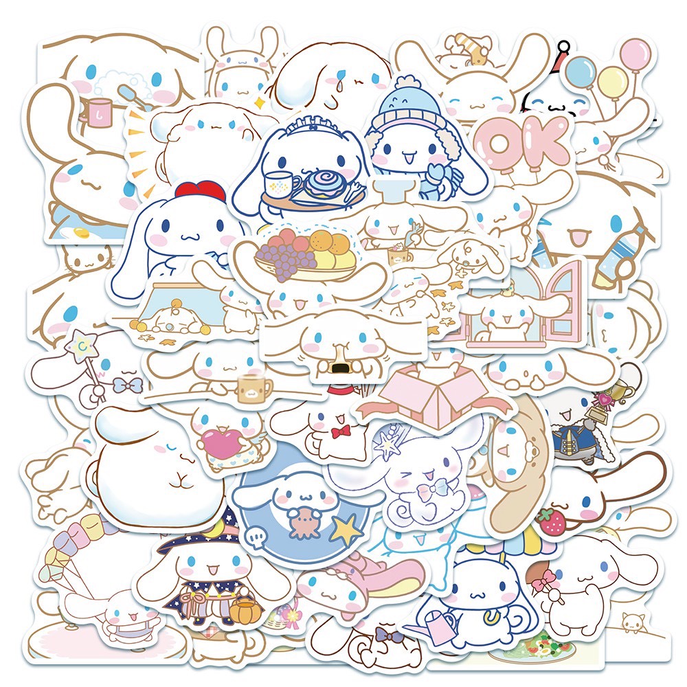 Set 50 Sticker Trang Trí Hình Chú Chó Cinnamon Đáng Yêu