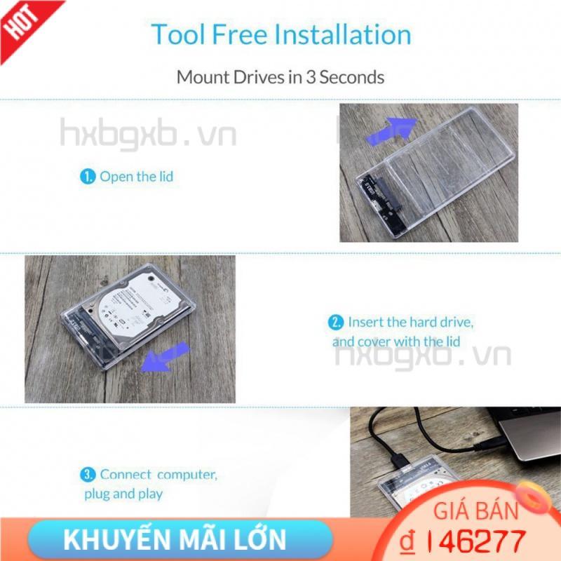 Hộp ổ cứng HDD Type C tốc độ cao 2.5 inch trong suốt
