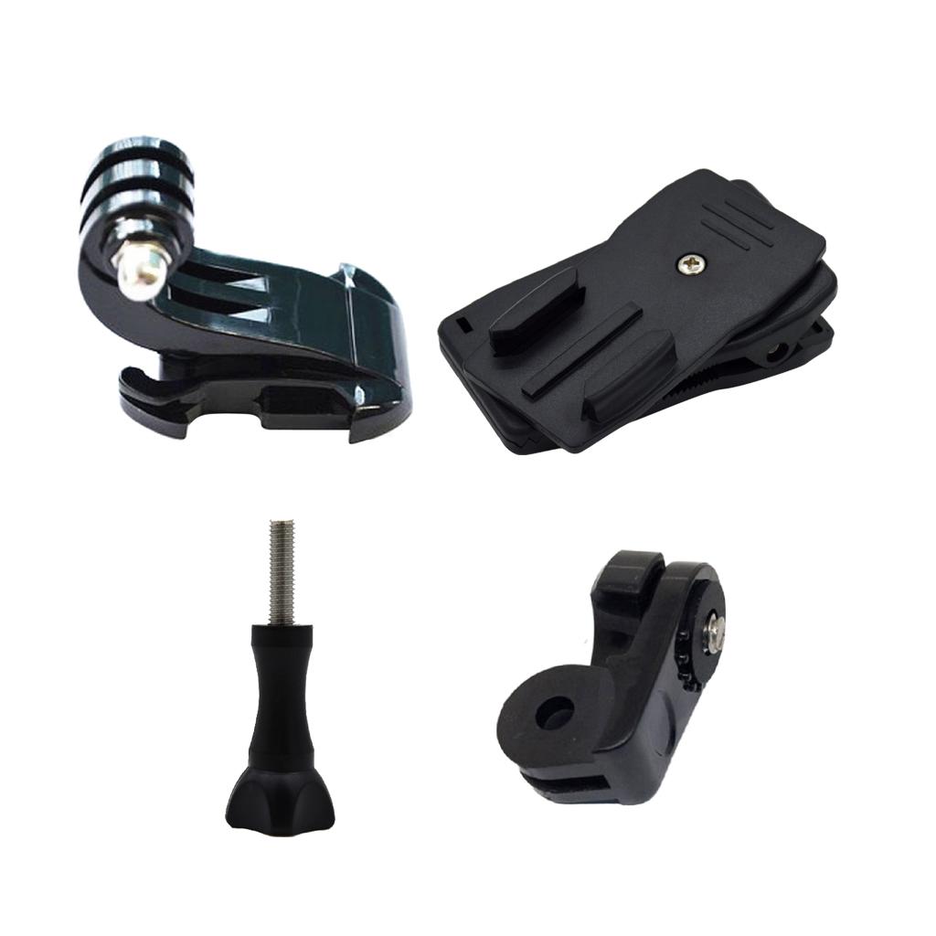 Universal 360 Degree Sports Camera Clamp Clip Mount Kit W/1/4'' Screw Adapter