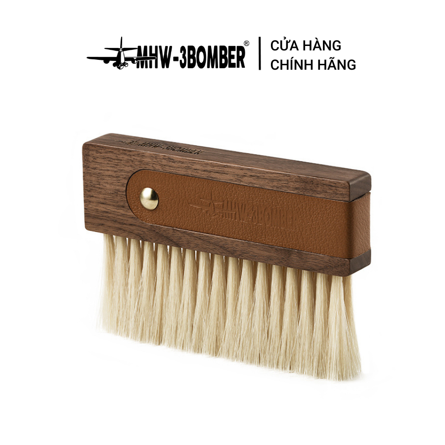 Chổi Vệ Sinh Bột Cà Phê Lông Đuôi Ngựa Bọc Da MHW-3BOMBER | LINE LEATHER SHEATH BRUSH