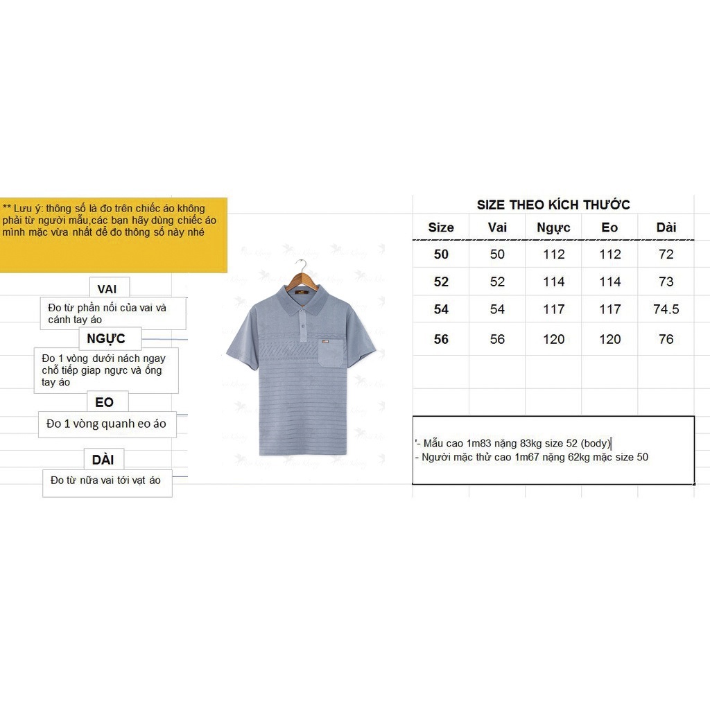 Áo polo nam quảng châu cao cấp LOẠI 1 của Wlhyz loại áo thun nam cổ tàu trung niên form rộng AQC8