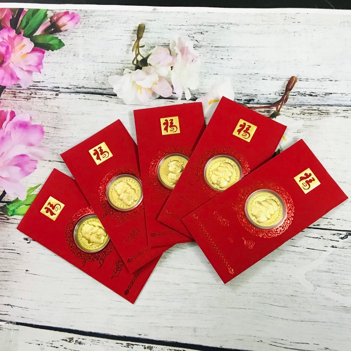 Combo 5 bao lì xì con Trâu Vip, có 4 mẫu (giao mẫu ngẫu nhiên), dùng treo trong nhà, cây hoa mai, làm quà biếu, tặng Tết, đựng tiền lì xì, mừng tuổi, sang trọng, mang lại may mắn - TMT Collection - SP005148