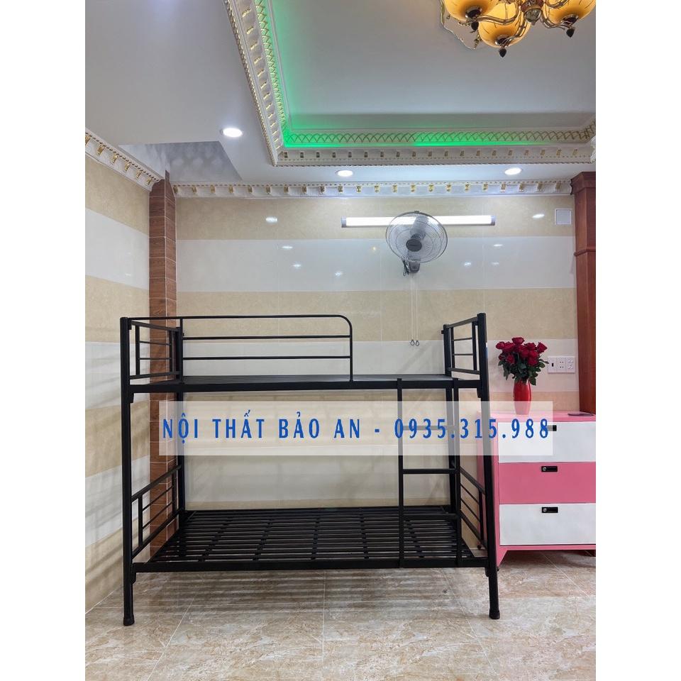Giường sắt hai tầng cao cấp 1mx2m màu đen