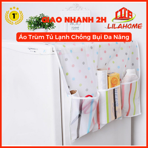 Tấm Phủ Tủ Lạnh, Khăn Phủ Tủ Lạnh, Áo Trùm Tủ Lạnh Chống Bụi Đa Năng Có Túi Đựng Mẫu Mới-Chính Hãng (Giao Màu Ngẫu Nhiên)