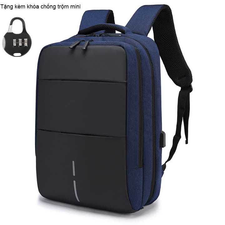 Balo đựng laptop 14.6inch chống va đập, chống nước, chống xước cao cấp có khóa chống trộm kèm hệ thống phản quang BL033