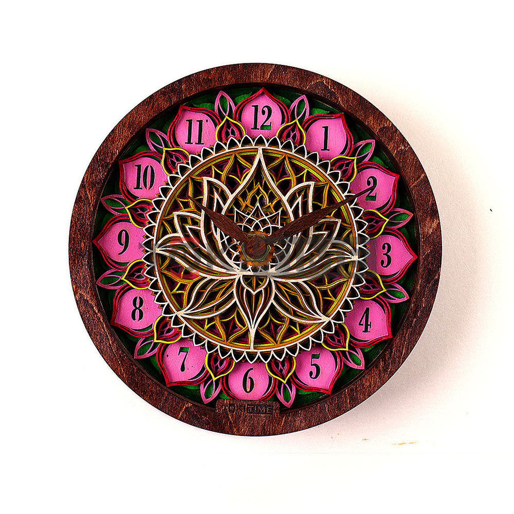 Đồng Hồ Gỗ 3D Hoa Sen – Phong Thủy May Mắn Và Bình An