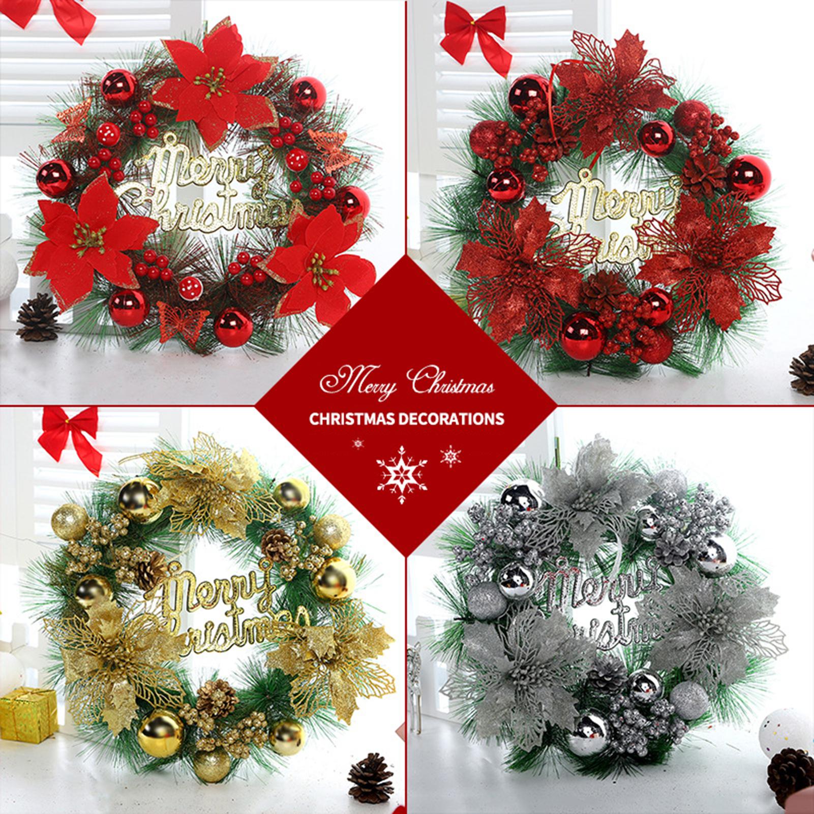 Round Garland H-anging Ornament Wreath Decoration Christmas Decor Xmas Tree Ornaments Festival Holiday Home Daily Use