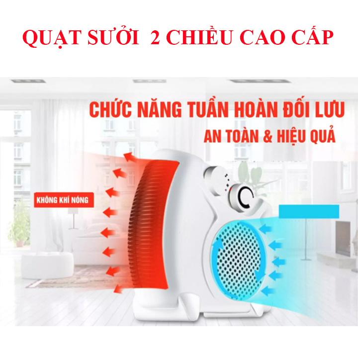 Quạt Sưởi Đa Năng Mùa Đông - Máy Sưởi Ấm Mini Mẫu Mới, Quạt Sưởi Ấm 2 Chiều An Toàn Tiết Kiệm Điện