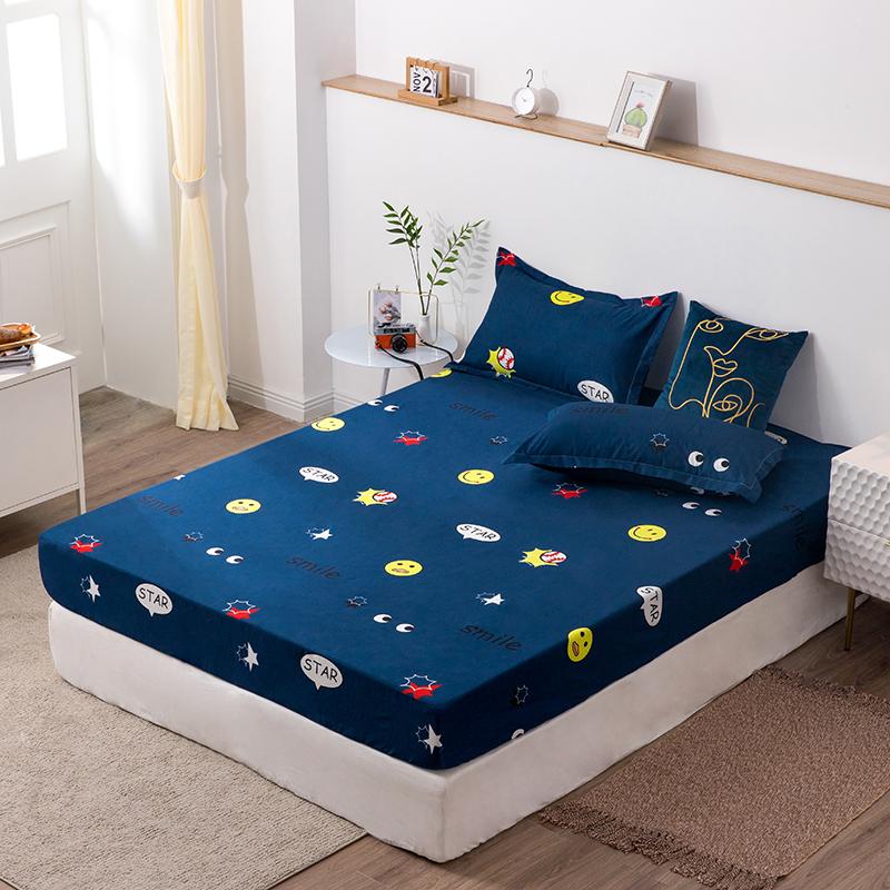 1 Chiếc Thun Trang Bị Tấm Xanh Giường Bộ Đơn Giản Phong Cách Vật Có Cashmere Tờ Cho Vua Kích Thước Giường Tờ 180X200 Nhà Dệt
