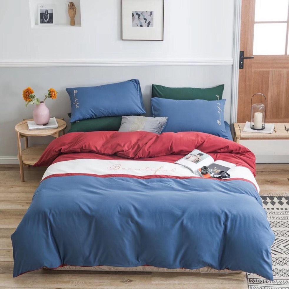 Bộ 5 Món Chăn Trần Bông Ga Gối Cotton Tici Xuất Nhật Beauty Phối Màu - Lan Pham Bedding