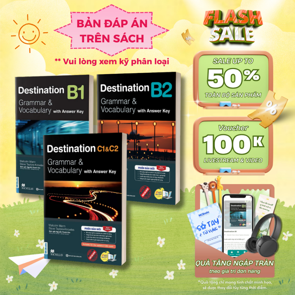 Sách - Trọn Bộ Giáo Trình Tiếng Anh Destination Grammar & Vocabulary B1, B2, C1&C2 - MCBooks