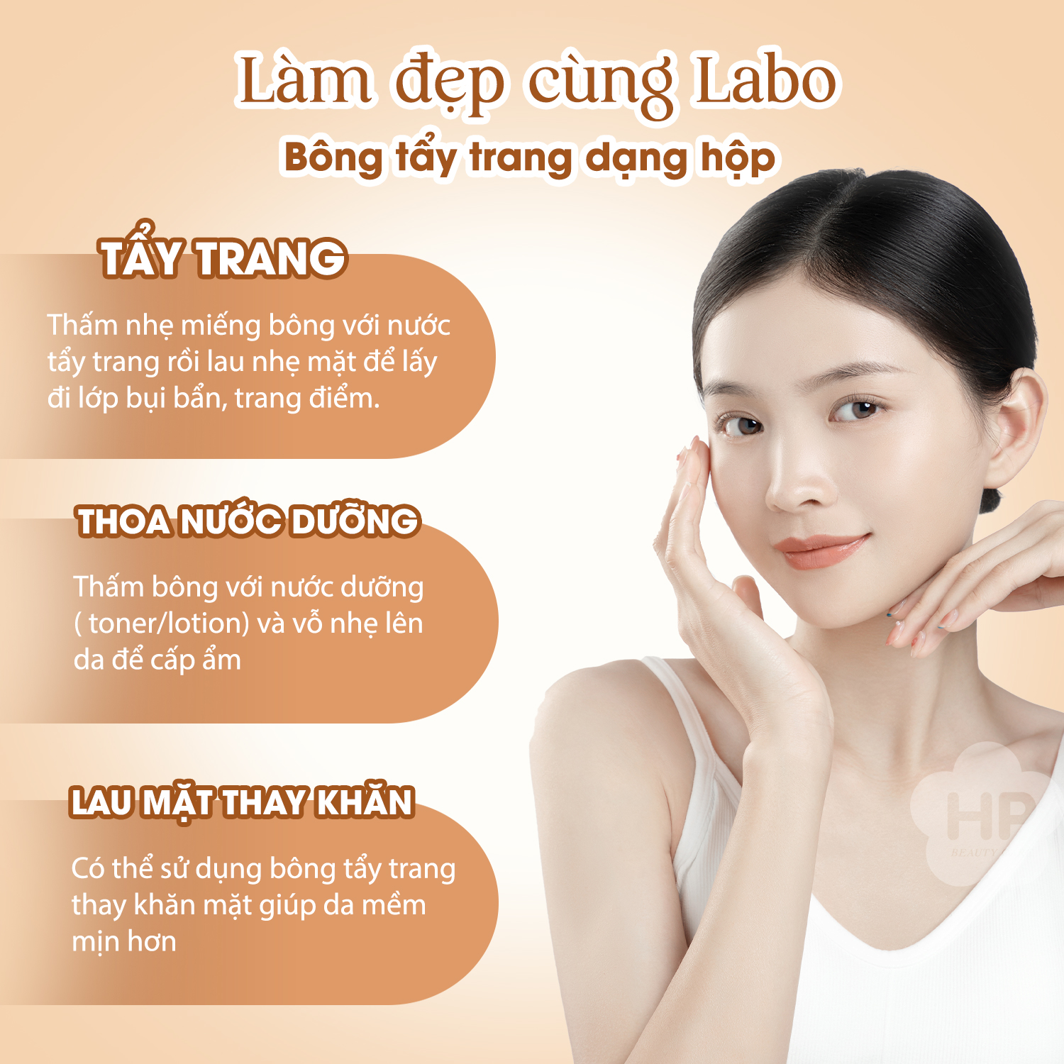 Set 2 Hộp Bông Tẩy Trang Cao Cấp Labo 2 Way Cotton (80 Miếng/Hộp)