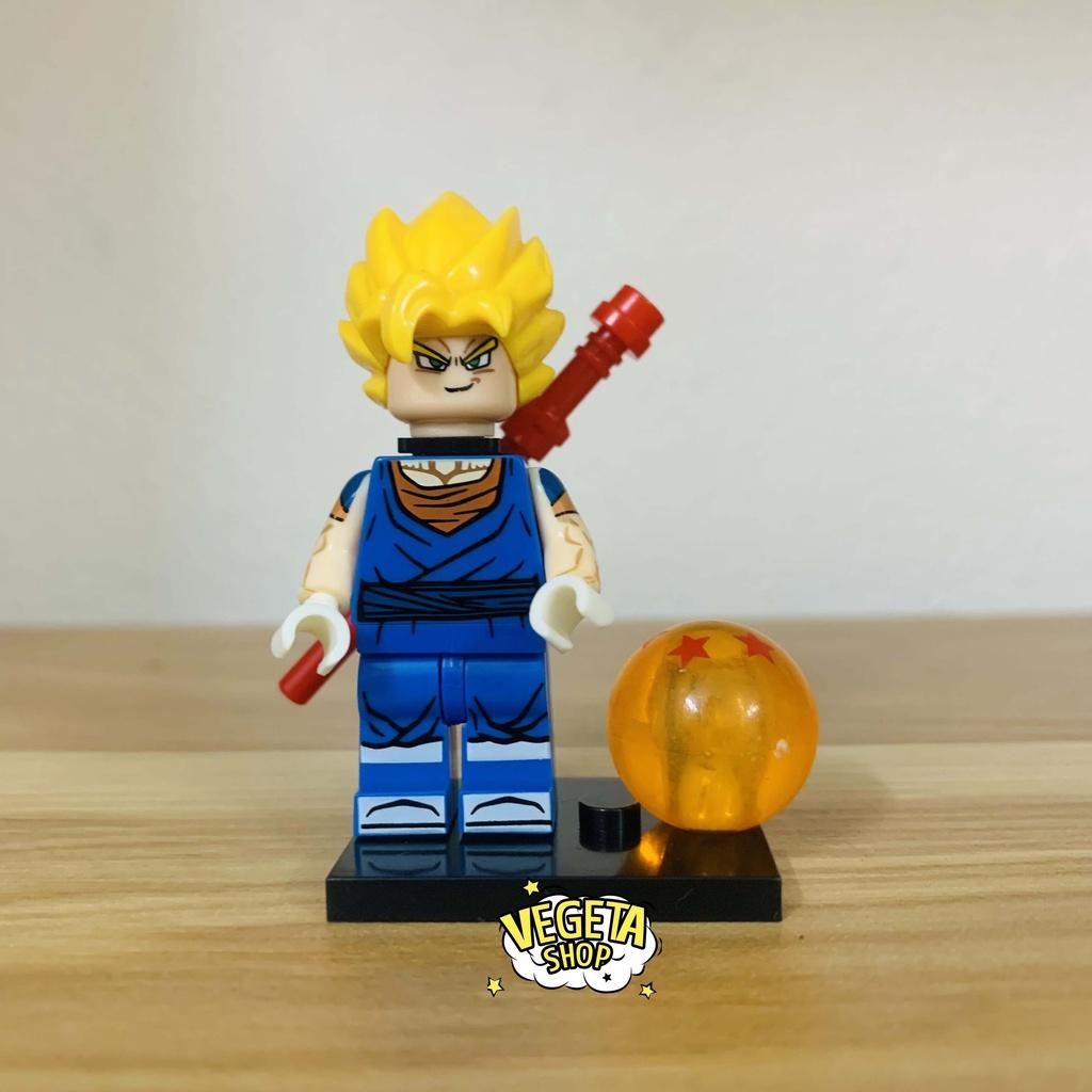 Minifigures Dragon Ball - Mô hình đồ chơi Dragon Ball mini lắp ghép - Gogeta Vegito Son Goku Xeno Vegeta cầm ngọc rồng