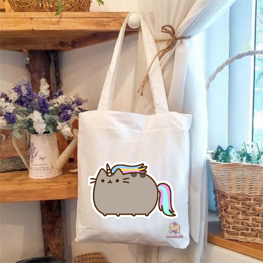 Túi Tote in hình chủ đề Pusheen