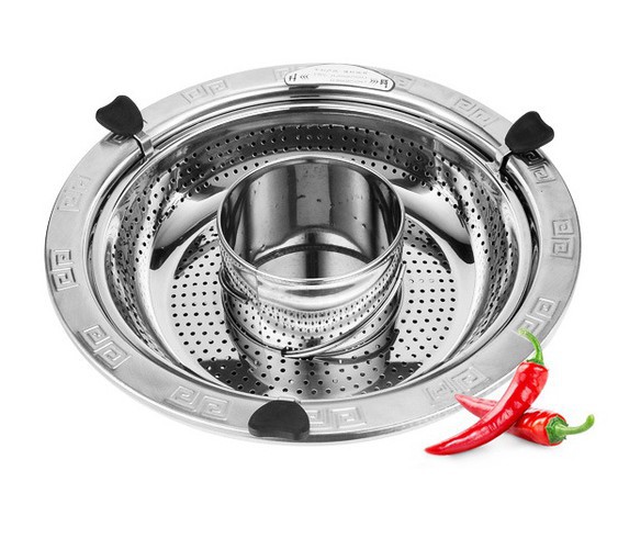 Nồi lẩu xoay inox 2 trong 1 cao cấp