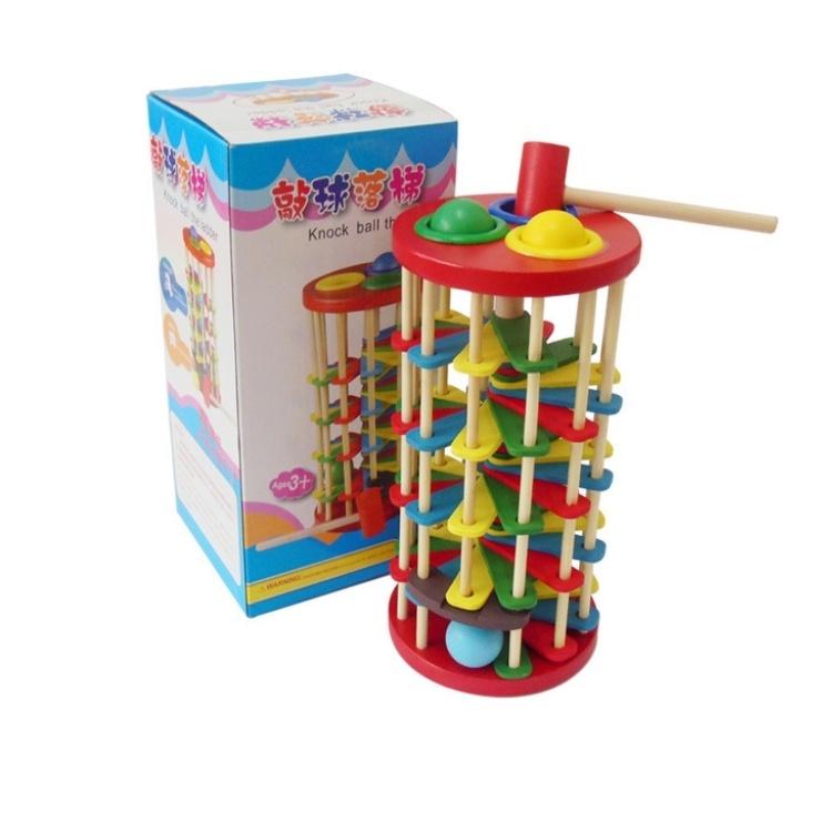 Đồ Chơi Gỗ Đập Bóng Lốc Xoáy Cầu Thang