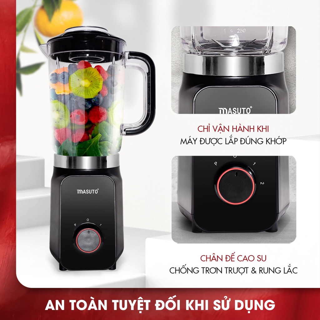 Máy xay sinh tố Sothing Masuto Blender MS-BL2C kèm cối vắt cam tiện dụng công suất 240w- Hàng chính hãng