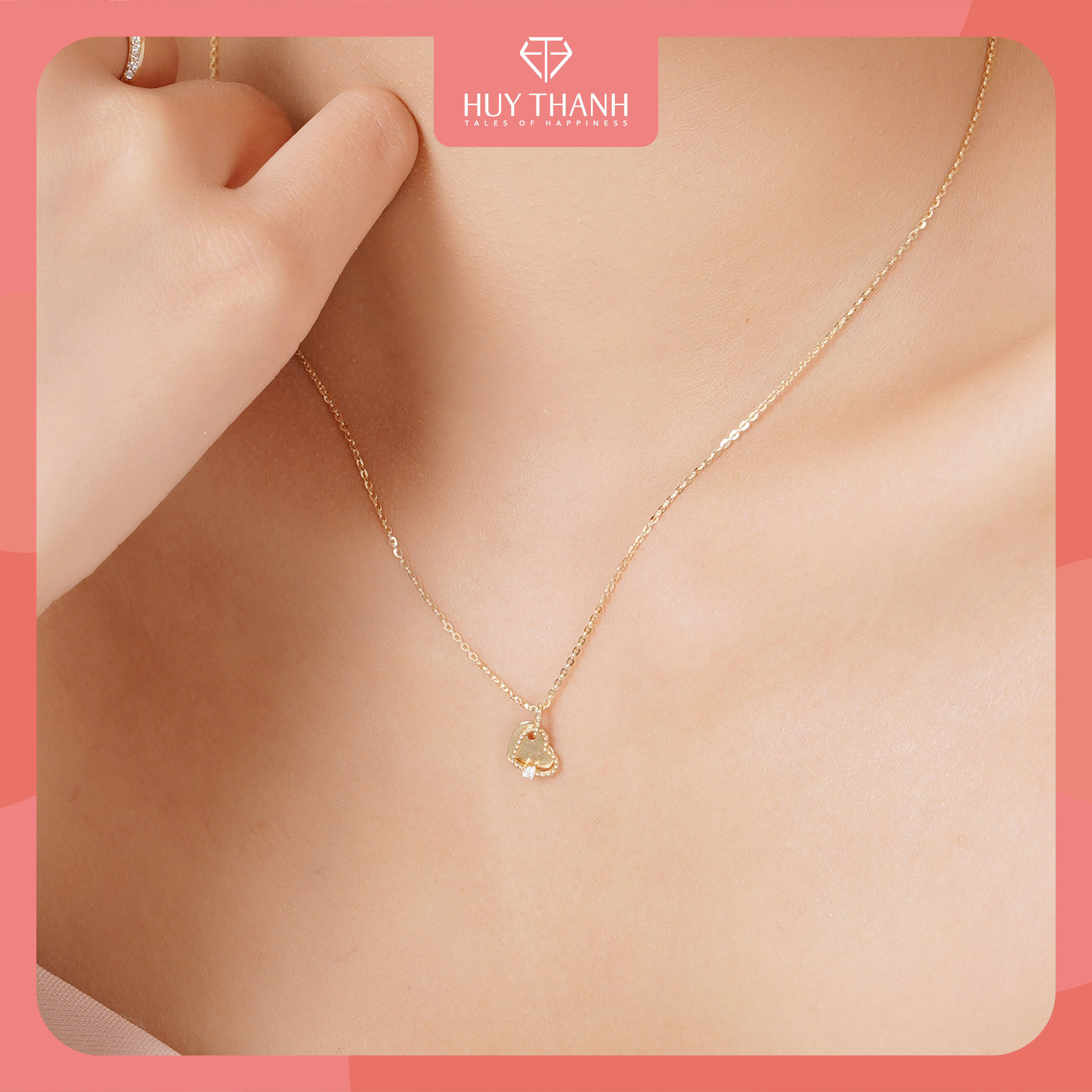 Dây chuyền vàng 14k DCMAMD194 Huy Thanh Jewelry