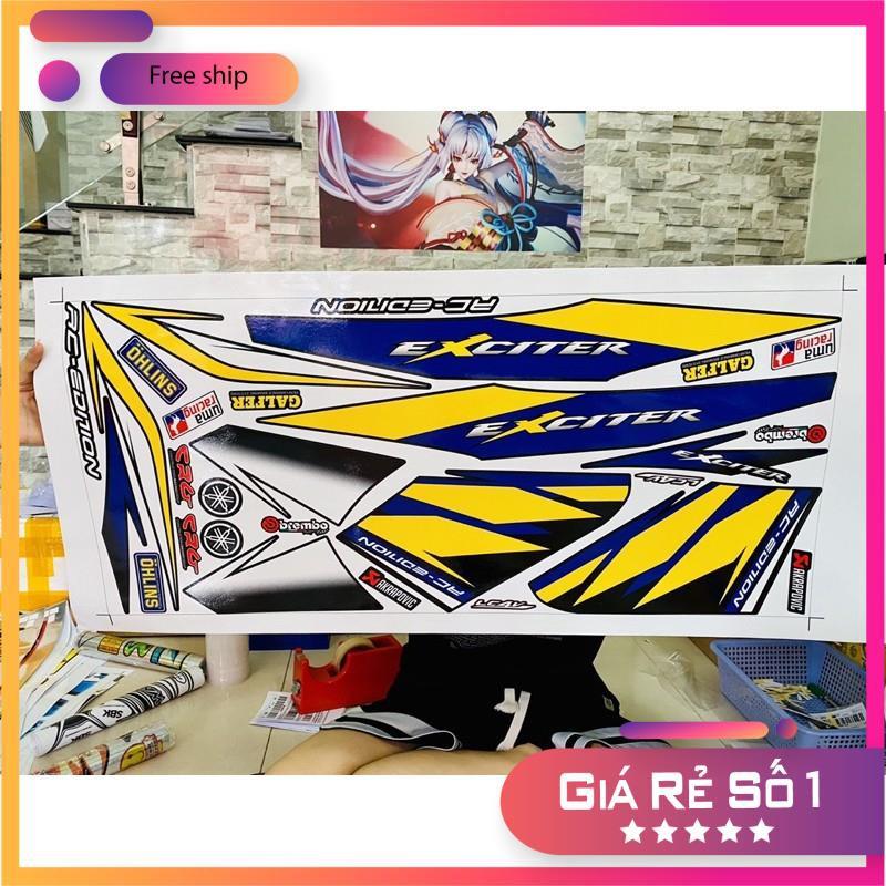 Tem rời dành cho xe Exciter 2010 vàng xanh đen