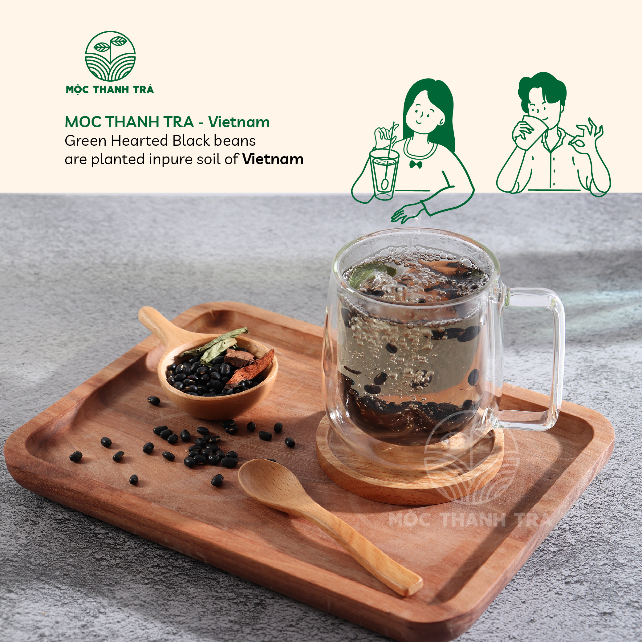 Đậu Đen Xanh Lòng Rang Mộc 500G (Hạt Rời) Mộc Thanh Trà