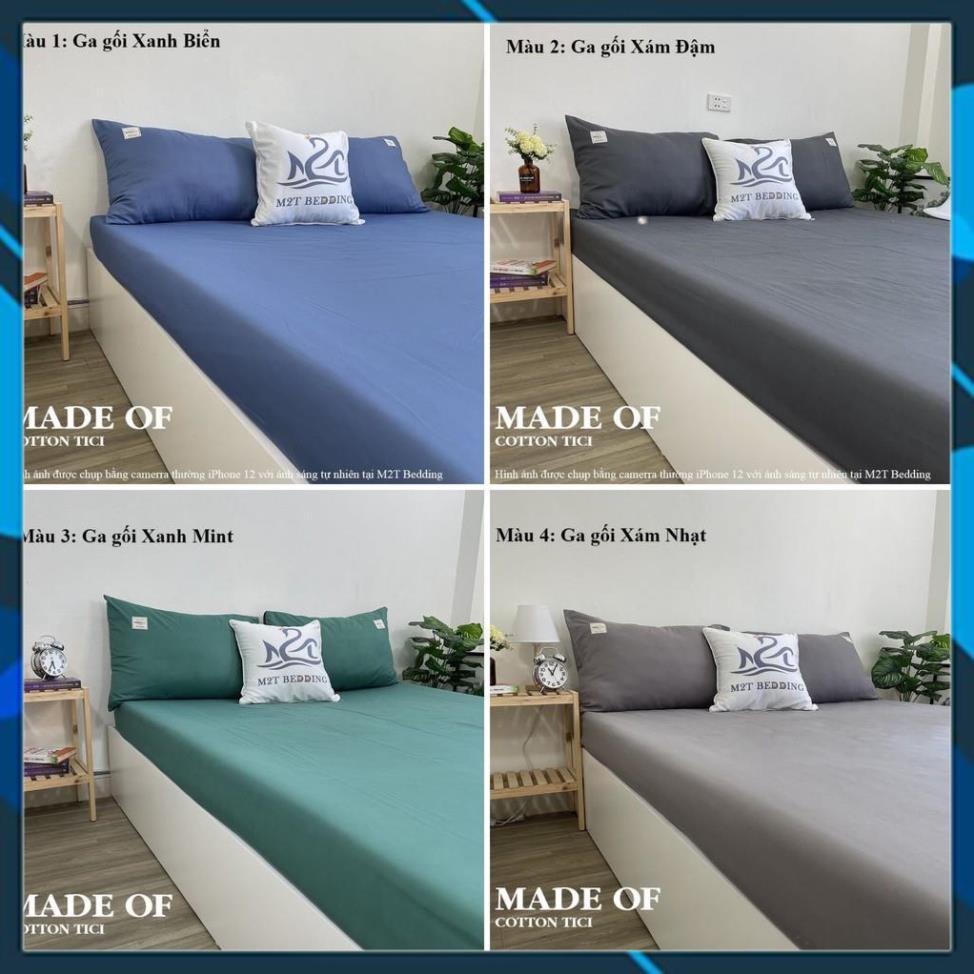 Bộ ga giường và vỏ gối Cotton Tici Bedding ga gối Cotton Hàn Quốc đủ size drap nệm