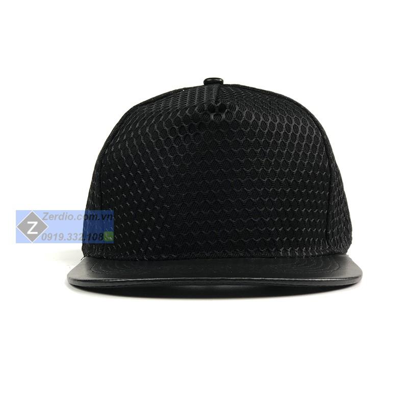 Nón nam snapback Classic đen trơn lưỡi trai cực chất - SN72