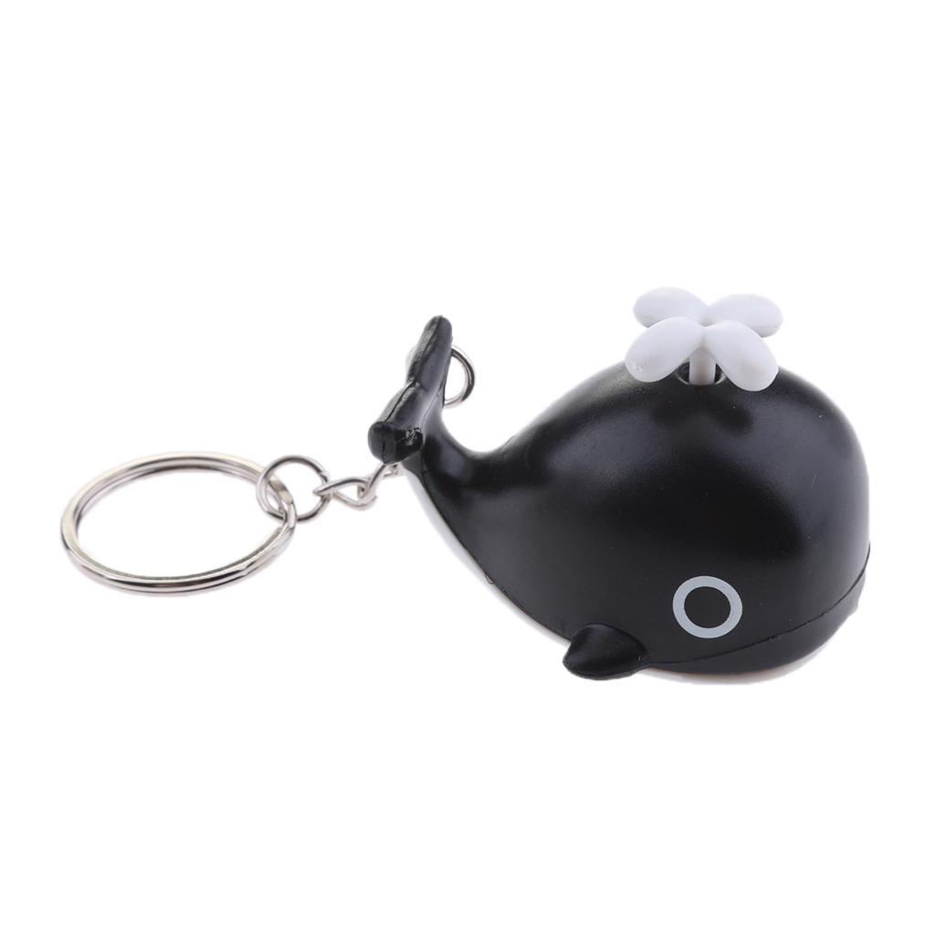 Cute LED Keychains Flashlight Sound Chain Keyring black