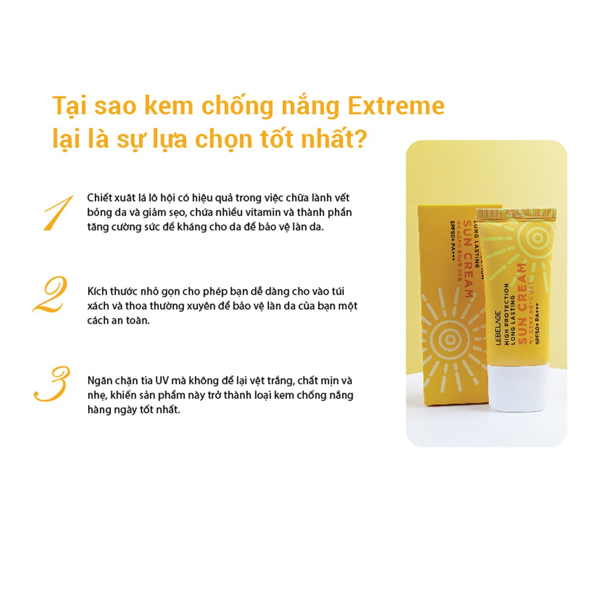 Kem Chống Nắng Lebelage High Protection Extreme Sun Cream  Spf50+Pa+++ 30ml