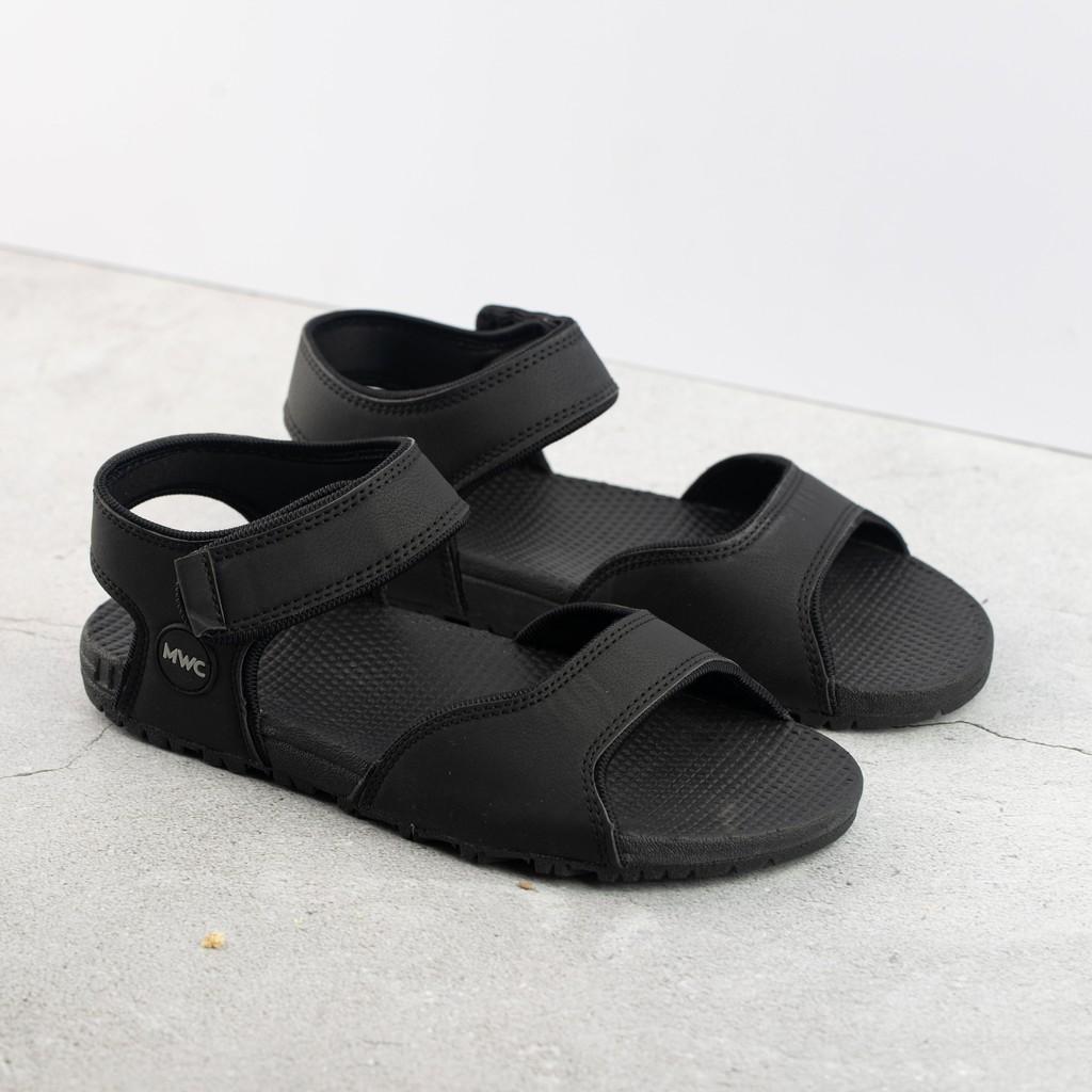 GIÀY SANDAL NAM MWC - SANDAL QUAI NGANG 2 MÀU ĐEN XÁM ĐẾ CAO NĂNG ĐỘNG - NASD- 7027