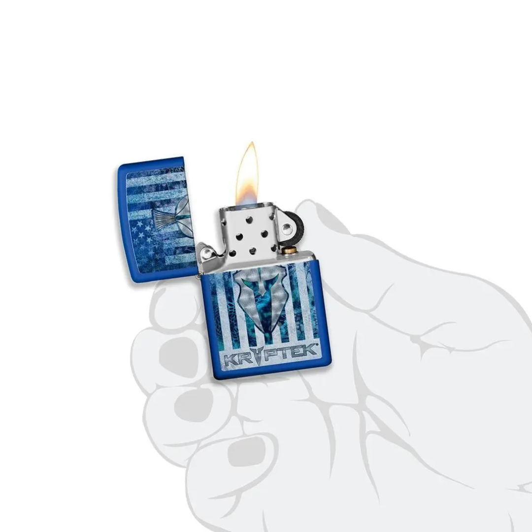 Zippo Kryptek Mũ Chiến Binh Spartan - Bật Lửa Zippo Mỹ Màu Xanh Blue Rằn Ri Cực Ngầu, Quà Tặng Cho Nam (Bảo Hành Trọn Đời)