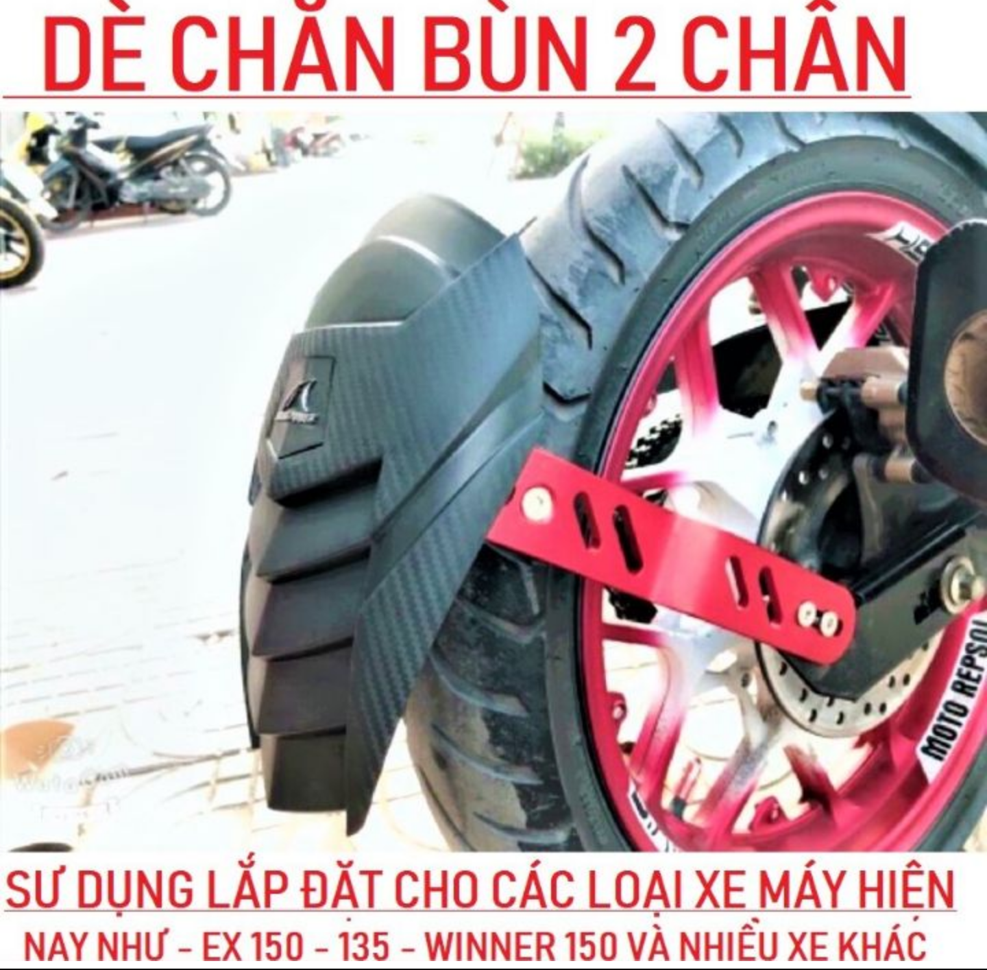 BỘ DÈ CHẮN BÙN SAU XE MÁY KIỂU NINZA CỰC CHẤT HÀNG CAO CẤP