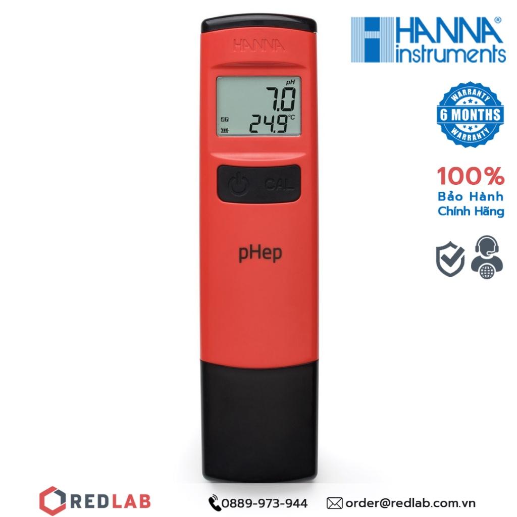 Bút thử độ pH / nhiệt độ của nước Hanna HI98107 - Máy đo pH trong nước, độ phân giải 0.1pH, bảo hành 6 tháng