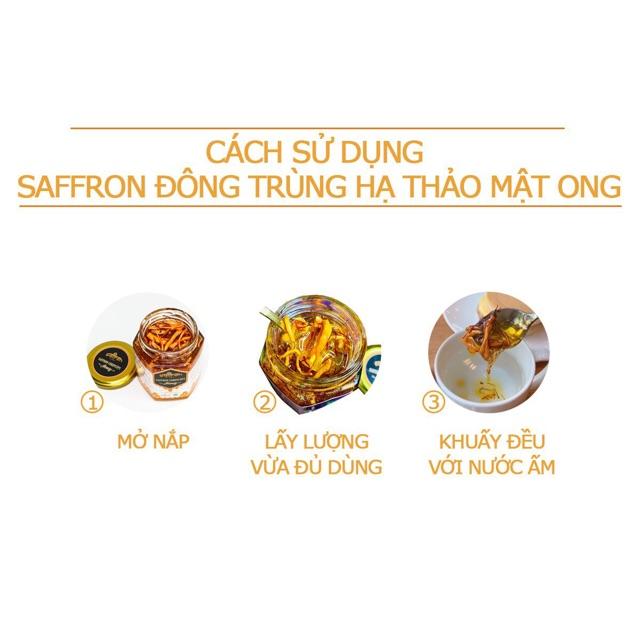 Mật Ong Saffron Đông Trùng Hạ Thảo 180ml/lọ thương hiệu Saffron Việt Nam Saffron Cordyceps Honey