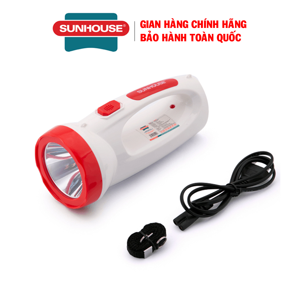 Đèn Pin, Đèn Tích Điện Xách Tay 2 Chức Năng Sunhouse SHE-8000 - Chính Hãng