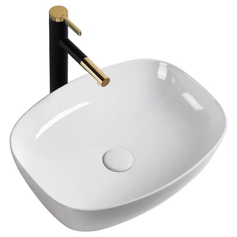 LAVABO - CHẬU RỬA MẶT ĐẶT BÀN ĐÁ TRẮNG 50*39