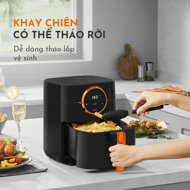 Nồi chiên không dầu GAABOR GA-E45A01 màu đen dung tích 4,5 lít công suất 1400W điều khiển cảm ứng - hàng chính hãng