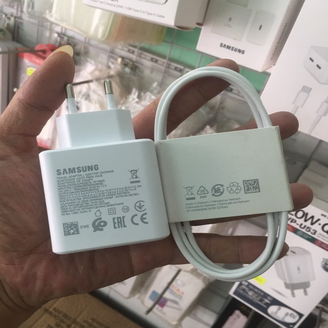 Bộ sạc nhanh cho Samsung 45W cổng Type C to Type C