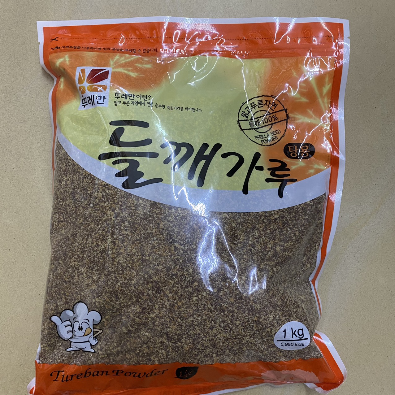 Bột Mè ( Bột Vừng) Từ Hạt Cây Tía Tô Ture ban Hàn Quốc Gói 1KG / 뚜레반) 들깨가루 1KG