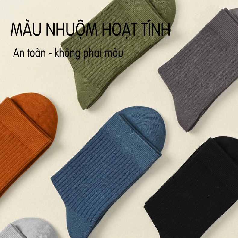 Tất Nam Cotton 100% Kháng Khuẩn Chống Mùi Hôi Thoáng Khí Cao Cấp PK538